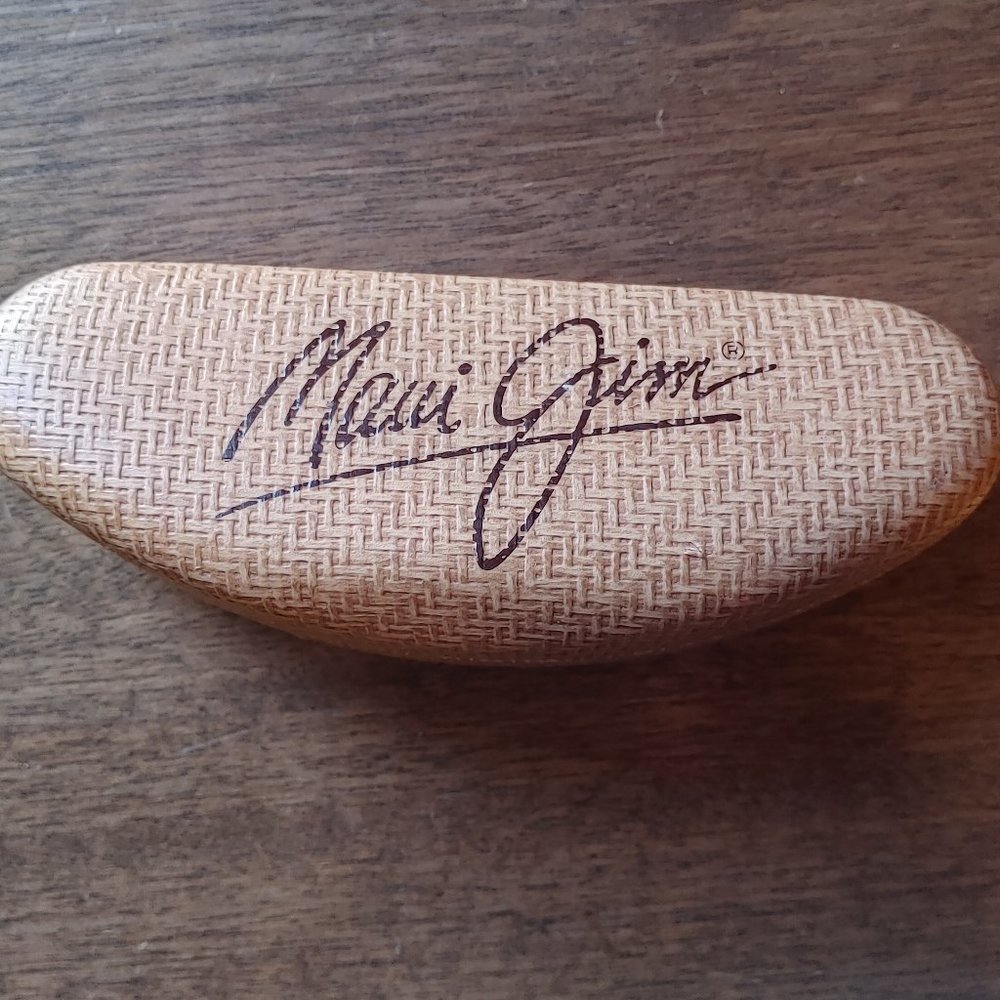FUN MAUI JIM Glasses Case Clamshell Style Basket Weave Look
